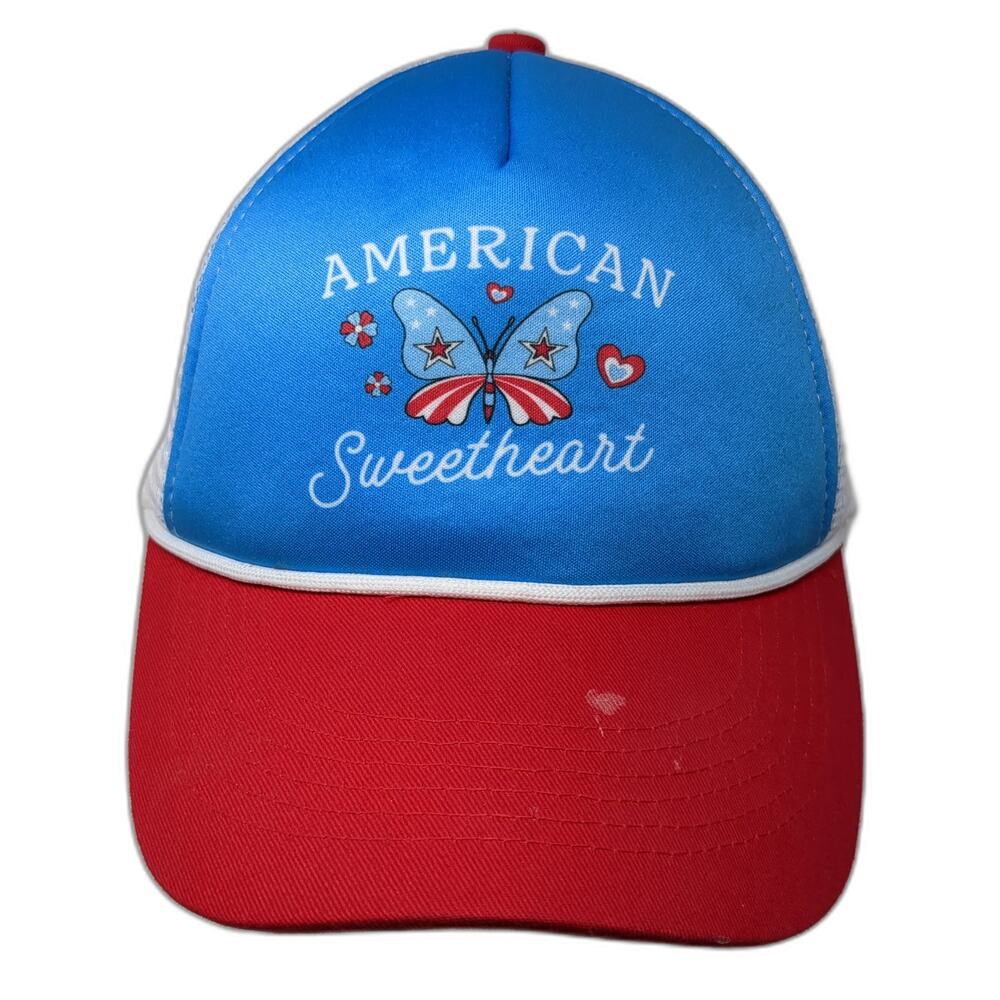 American Sweetheart Snapback Trucker Hat Multi OS Adjustable Mesh Back Rope